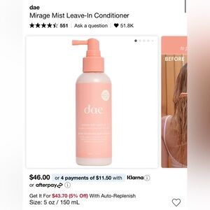 dae Mirage Mist Leave-In Conditioner